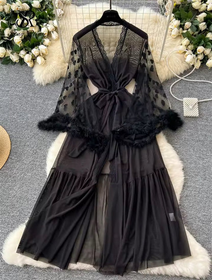 Keira™ | Kimono din Dantelă Transparentă