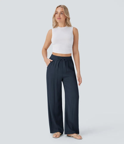 ZAFEIRIA | Pantaloni eleganți din in