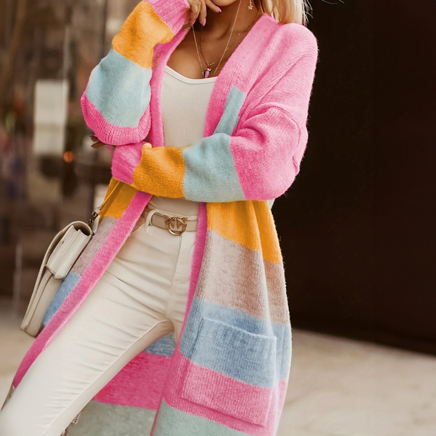 Noemi | Cardigan cu Dungi Pastel