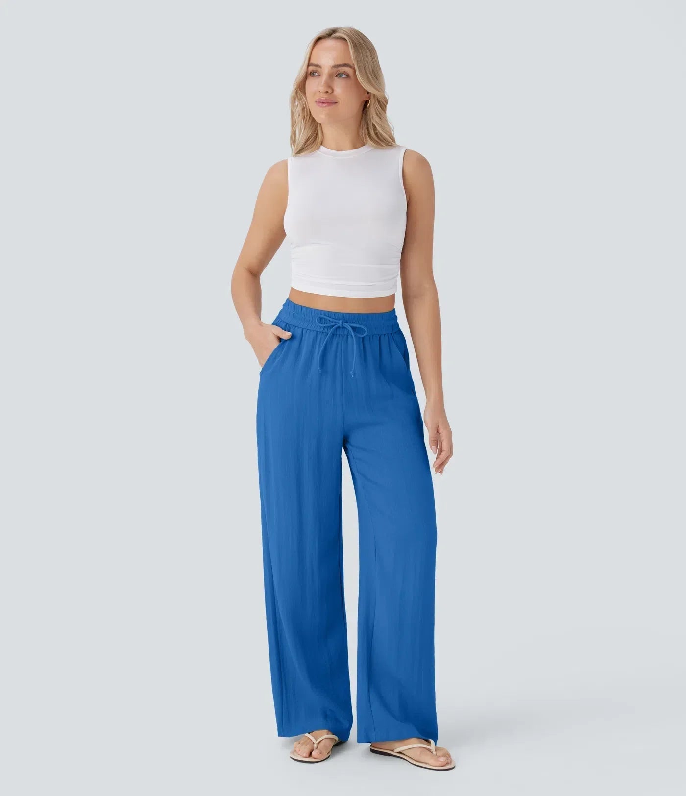 ZAFEIRIA | Pantaloni eleganți din in